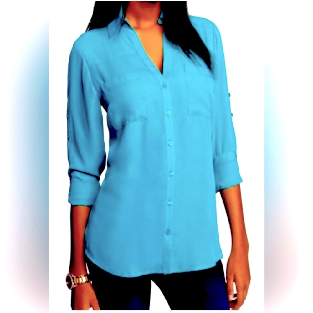 Express Blue Button Down Shirt